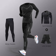 Load image into Gallery viewer, 3-7Pcs Men's Ice Fiber Quick-Dry Running Fitness Full Set/Suit Tracksuit For Marathon, Training Cycling，Jogging,Gym， sweatpants