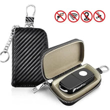 Load image into Gallery viewer, Car Key Signal Blocker Case Faraday Box Anti-Hacking Anti-Theft Key Fob RFID Signal Blocking Bag PU Leather Pouch Case Blocker