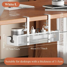 Load image into Gallery viewer, 1PCS Under Desk Cable Management Tray, No Drill Steel Desk Cable Organizers, Wire Management Tray Cable Management Rack
