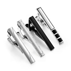 Minimalist Tie Clip & Cufflinks Set for Men - Business Party Gift Box, Luxury Fashion