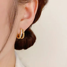 Load image into Gallery viewer, Stainless Steel Knot Hoop Earrings for Women Girls Trendy Irregular Lines Stud Earrings Special Design Fashion Jewelry Gifts