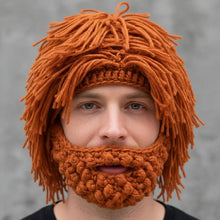Load image into Gallery viewer, Punk-style Knitted Cap Funny Wig Beard Knitted Hats Hobo Mad Scientist Hip Hop Handmade Knit Warm Winter Cap Beanies Hat