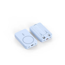 Load image into Gallery viewer, Three-In-One Wireless Fast Charging Magnetic Absorption Mobile Power Bank With Line 20000mah High Capacity Portable Charger