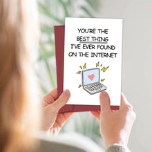 Load image into Gallery viewer, Funny Online Dating Card, Anniversary Card for Him Her, Birthday Card for Online Lover, Cyber Love Greeting Card for Men Women