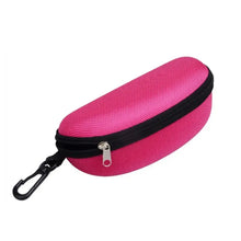 Load image into Gallery viewer, 1pc Portable Sunglasses Case Protector Oxford Cloth Hard EVA Zippered Eyeglasses Case with Carabiner Unisex Eyewear Accessories