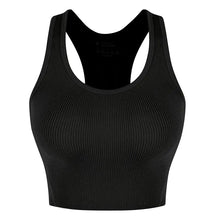 Load image into Gallery viewer, Seamless Rib Knit Yoga Vest Gym Crop Tops Racerback Tank Tops Women