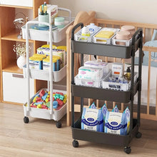 Load image into Gallery viewer, Multi-Storey Mobile Storage Rack Trolley with Wheels - Home Organizer