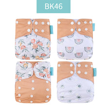 Load image into Gallery viewer, Happyflute New Desig Hot Sale 4Pcs OS Pocket Diaper Washable&amp;Reusable Absorbent Ecological Diaper Cover Adjustable Baby Nappy