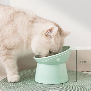 Pet Food Bowl Tilt Design High Bottom Antichoking Dog Cat Water Feeder Feeding