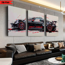 Load image into Gallery viewer, GT3 RS Graffiti Wall Art, HD Canvas Print Poster, Home, Living Room, Room Decoration