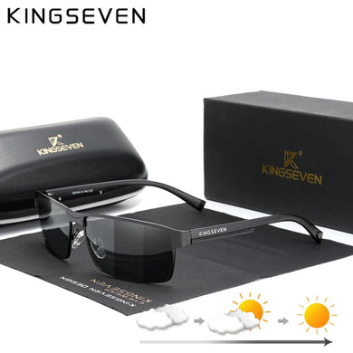 KINGSEVEN UV400 Photochromic Polarized Sunglasses Men Women Fashion Pilot Glasses