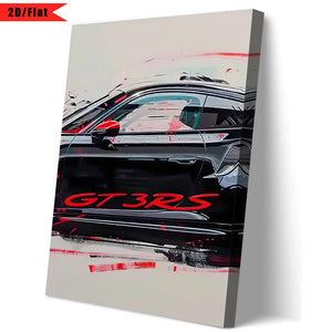 GT3 RS Graffiti Wall Art, HD Canvas Print Poster, Home, Living Room, Room Decoration