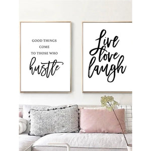 Black White Inspiring Text Art Canvas Prints Home Decor Gifts