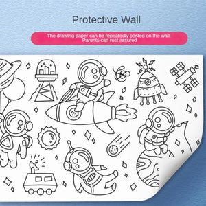 3m Baby Early Education Canvas Wall Graffiti Painting - Reusable & Mess-Free