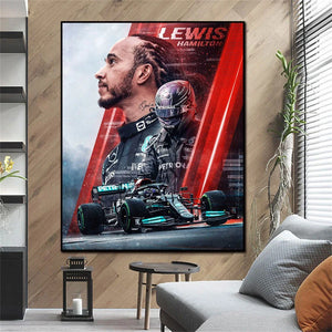 Lewis Hamilton F1 Champion Wall Art - Classic Racing Poster for Home Decor Prints