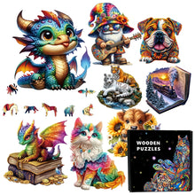 Load image into Gallery viewer, Jigsaw Animal Wooden  Puzzle DIY Crafts Brain Trainer Puzzles Game for Kids Adult wolf  Educational Wood Toy Gift Difficulty