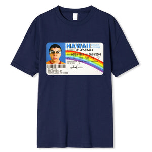 McLovin ID Card T-Shirt Men's Cotton Geek Tee Unisex Summer Superbad Shirt