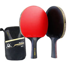 Load image into Gallery viewer, 5/6 Star Table Tennis Racket 2PCS Professional Pinng Two-Piece Pure Wood Table Tennis Paddle High-quality Set with A Bag