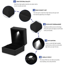Load image into Gallery viewer, 2024 Luxury Ring Box With LED Light Jewelry Diamond Ring Box for Engagement Wedding Birthday Valentine's Day Gift Box