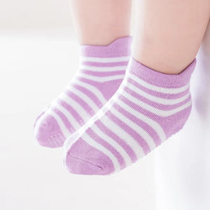 6 Pairs Cotton Kids Anti-Slip Boat Socks Rubber Grips Baby Boys Girls 0-5 Years