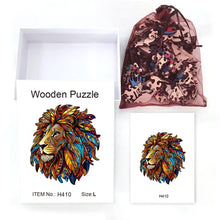 Load image into Gallery viewer, Wooden Lion Puzzle - Irregular Animal Shape, Gift Box, Personalized Family Gift