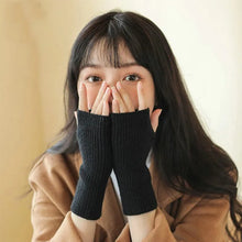 Load image into Gallery viewer, Women&#39;s Solid Half Finger Knit Gloves - Winter Warmth and Style