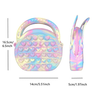 Pop Purse Crossbody Bag - Silicone Sensory Push Pop Bubble Coin Pouch for Kids & Autism Relief