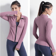 Load image into Gallery viewer, Women's Slim Fit Long Sleeve Sports Jacket Zip Fitness Yoga Workout Running Cardigan Warm Gym Activewear Top