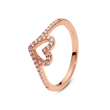 Load image into Gallery viewer, 925 Sterling Silver Rings For Women Original Infinity Love Heart Engagement Wedding Ring Rose Gold Crystals Luxury Jewelry Gift