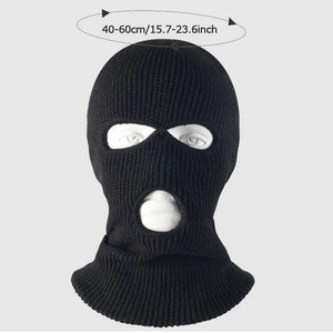 Full Face Ski Mask 3 Holes Balaclava Tactical Army Windproof Winter Warm Knit Beanie