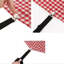 Load image into Gallery viewer, 4Pcs Bed Sheet Fasteners - Adjustable Elastic Clips for Mattress Cover &amp; Bed Sheet Organizer