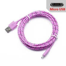 Load image into Gallery viewer, 2.4A Micro USB Cable 0.5m/1m/2m/3m Data Sync USB Charge Cable For Samsung Huawei Xiaomi Android Nylon Braided Microusb Data Cord