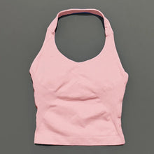 Load image into Gallery viewer, HISTELLO Impact Halter Top Seamless Longline Strappy Gym Top Women Built-in Bra Removable Cups Activewear Yoga Tank Tops
