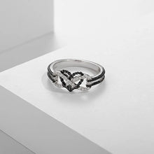 Load image into Gallery viewer, Stainless Steel Celtic Dragon Couple Rings Set Black Zircon Heart Wedding Jewelry