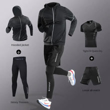 Load image into Gallery viewer, 3-7Pcs Men's Ice Fiber Quick-Dry Running Fitness Full Set/Suit Tracksuit For Marathon, Training Cycling，Jogging,Gym， sweatpants