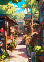 Load image into Gallery viewer, Japanese Street Scenery Sakura Architecture Canvas Posters and Prints Wall Art Paintings Mural for Modern Living Room Home Decor