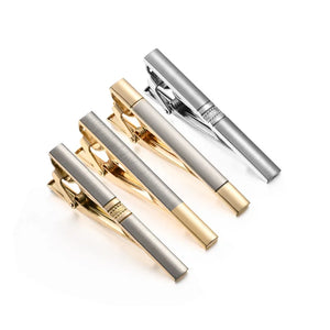 Minimalist Tie Clip & Cufflinks Set for Men - Business Party Gift Box, Luxury Fashion