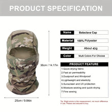 Load image into Gallery viewer, Camouflage Balaclava Cap Outdoor Sunscreen Breathable Full Face Mask Bicycle Motorcycle Helmet Inner Cap Men Women Cycling Mask