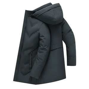 Men's Long Warm Fleece Parka Jacket - Thick Winter Outwear, Waterproof & Casual