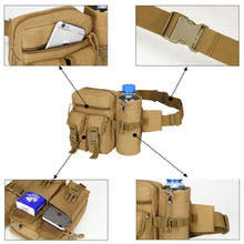 Load image into Gallery viewer, Tactical Nylon Waist Pack, Hiking Belt Bag, Water Bottle &amp; Phone Pouch, Outdoor Sports