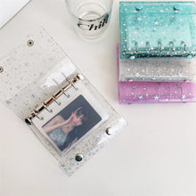 Load image into Gallery viewer, Sparkle Star Mini Binder Notebook M5 Size Pocket Notepads Daily Agenda Diy Photo Album Postcards Collect
