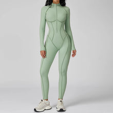 Load image into Gallery viewer, Yoga Bodysuit Long Sleeved Women's Tracksuits Gym Zipper Jumpsuits Sports Workout High-intensity Fitness One-piece Tights Suit