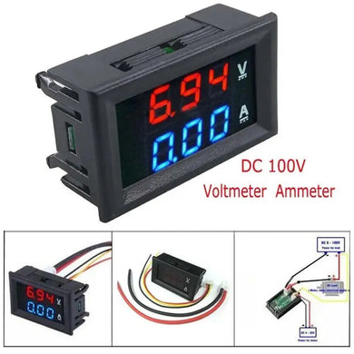Digital Voltmeter Ammeter DC 100V 10A Dual LED Display Voltage Current Meter Tester