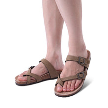 Load image into Gallery viewer, Comwarm Fashion Women's Suede Mules Slippers Men Clogs Cork Insole Sandals With Arch Support Outdoor Beach Slides Home Shoes