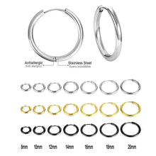 Load image into Gallery viewer, 10/20Pcs Minimalist 316L Stainless Steel Small Hoop Earrings For Women Man Classic Round Earrings Fashion Ear Piercing Jewelry