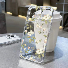 Load image into Gallery viewer, Flower Phone Case For iPhone 16 13 15 11 12 14 17 Pro Max Air 16E XS XR 7 8 SE Shockproof Transparent Cover Silicone Soft Fundas