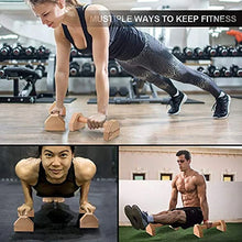 Load image into Gallery viewer, Push-up Stand Wood Pushup Bars Exercise Non-Slip Parallettes Handle Stands Calisthenics Fitness Equipment Home Strength Training