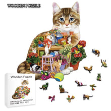Load image into Gallery viewer, Mysterious Cat Wooden Puzzle: Educational Interactive Toy Gift&quot;