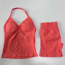 Load image into Gallery viewer, No Logo 2Pcs Gym Set Women Backless Tank Tops High Waist Scrunch Seamless Shorts Gym Suit Fitness Clothes Activewear Workout Set
