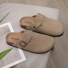 Load image into Gallery viewer, Comwarm Fashion Women's Suede Mules Slippers Men Clogs Cork Insole Sandals With Arch Support Outdoor Beach Slides Home Shoes